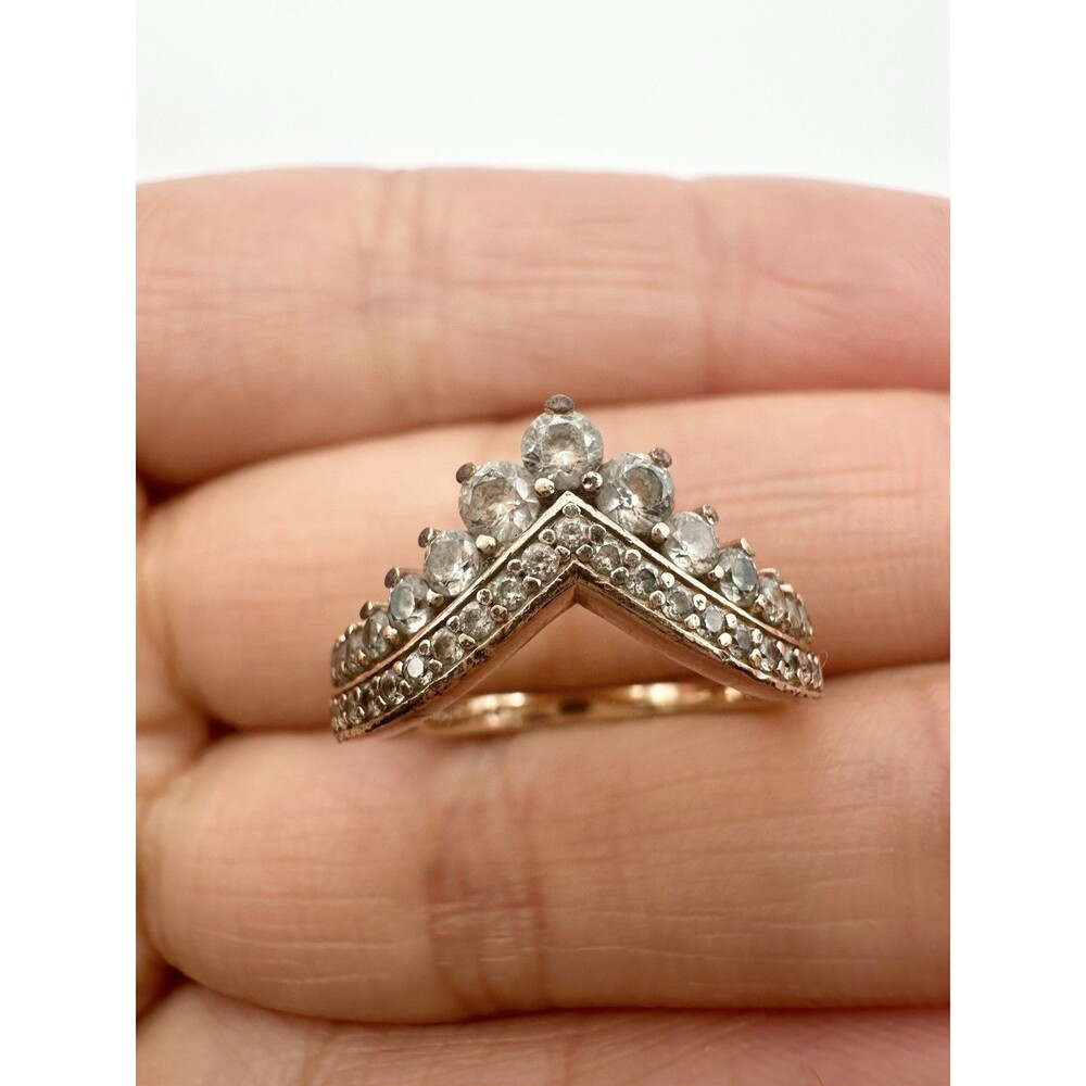 PANDORA ROSE PRINCESS WISHBONE RING SIZE 3.75